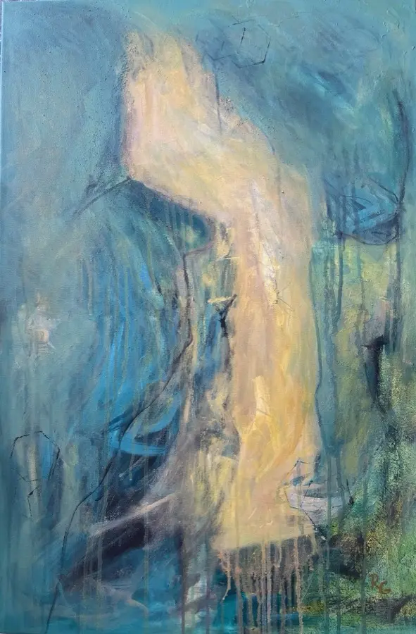 Colors of the Wind — original Mixed Media painting by Radka Gicheva, 60 W x 90 H x 2 D cm