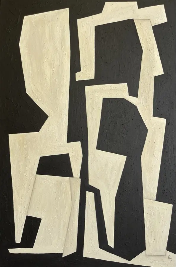 Monochrome Code — abstract painting for office