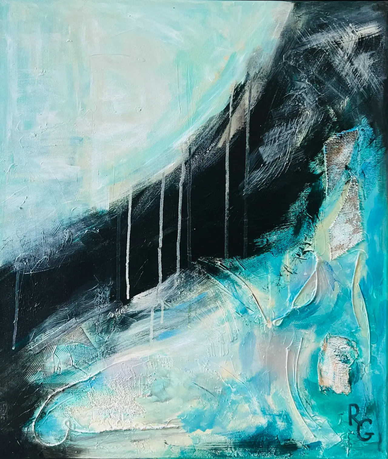 Abstract painting by Radka Gicheva, contemporary artist in Dubai